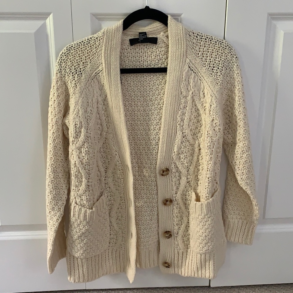 Cream cable knit cardigan